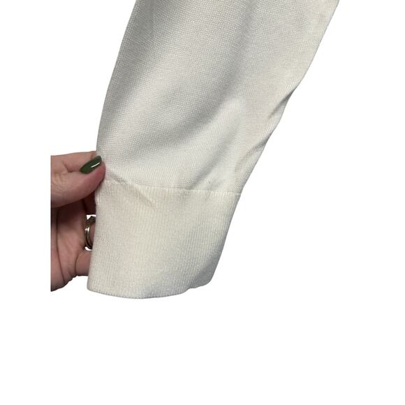 NWT Banana Republic Forever Sweater Cardigan Cream White Women’s Large - Picture 2 of 11